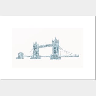 Tower Bridge Travel Text Word Cloud Posters and Art